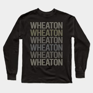 Gray Text Art Wheaton Long Sleeve T-Shirt